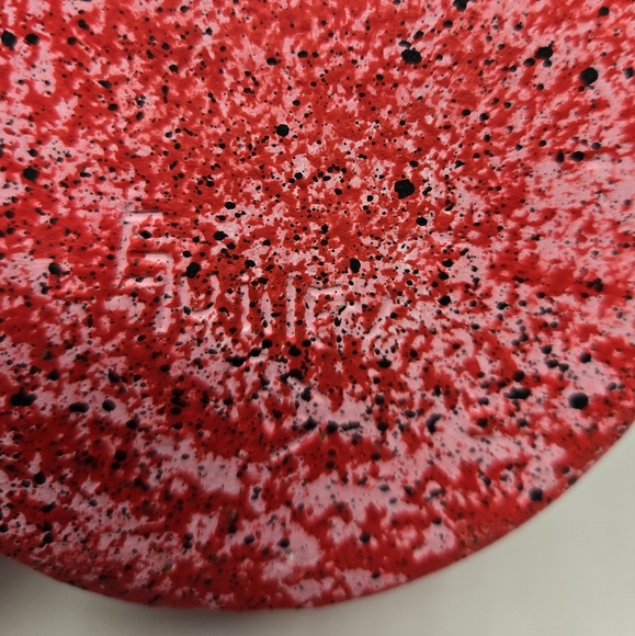 R.D. Guillen Handmade Studio Pottery Red Pink Splash Of Black Primitive Look - Picture 7 of 10